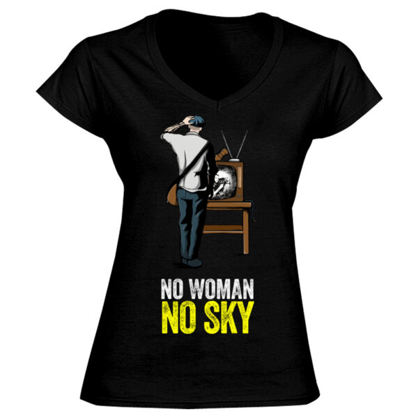 No Woman No Sky Design - GD78 Softstyle® Ladies' V-Neck T-Shirt Thumbnail