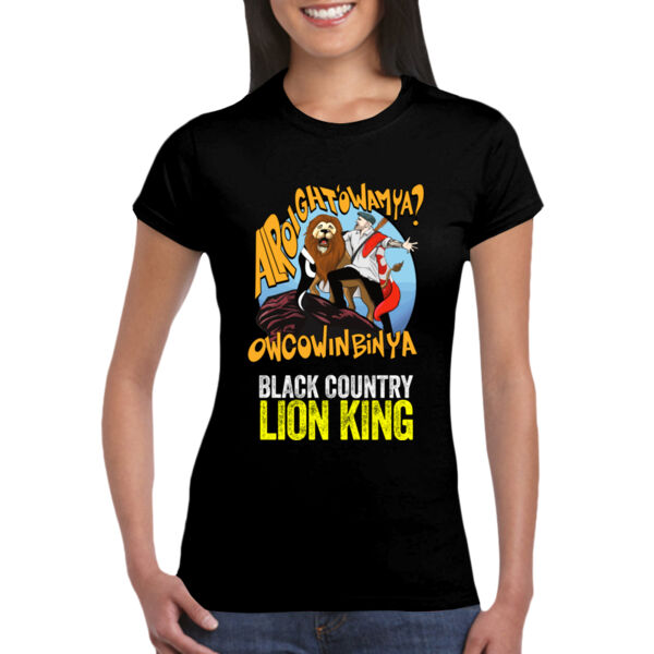 Black Country Lion King Design - GD72 Softstyle® Ladies' T-Shirt Thumbnail