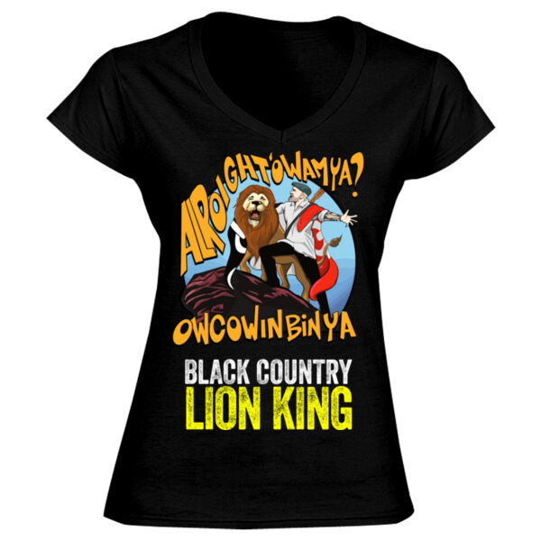 Black Country Lion King Design - GD78 Softstyle® Ladies' V-Neck T-Shirt Thumbnail