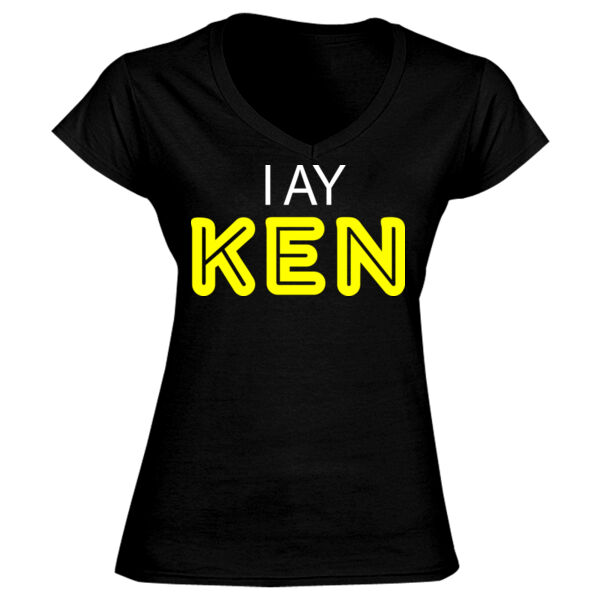 I Ay Ken Design - GD78 Softstyle® Ladies' V-Neck T-Shirt Thumbnail
